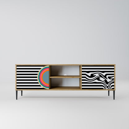 SPECTRA SHOWCASE 2-Door TV Stand in Oak Effect