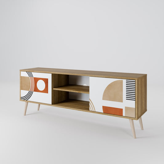 Mobile TV CIRCLE RHYTM a 2 ante effetto rovere