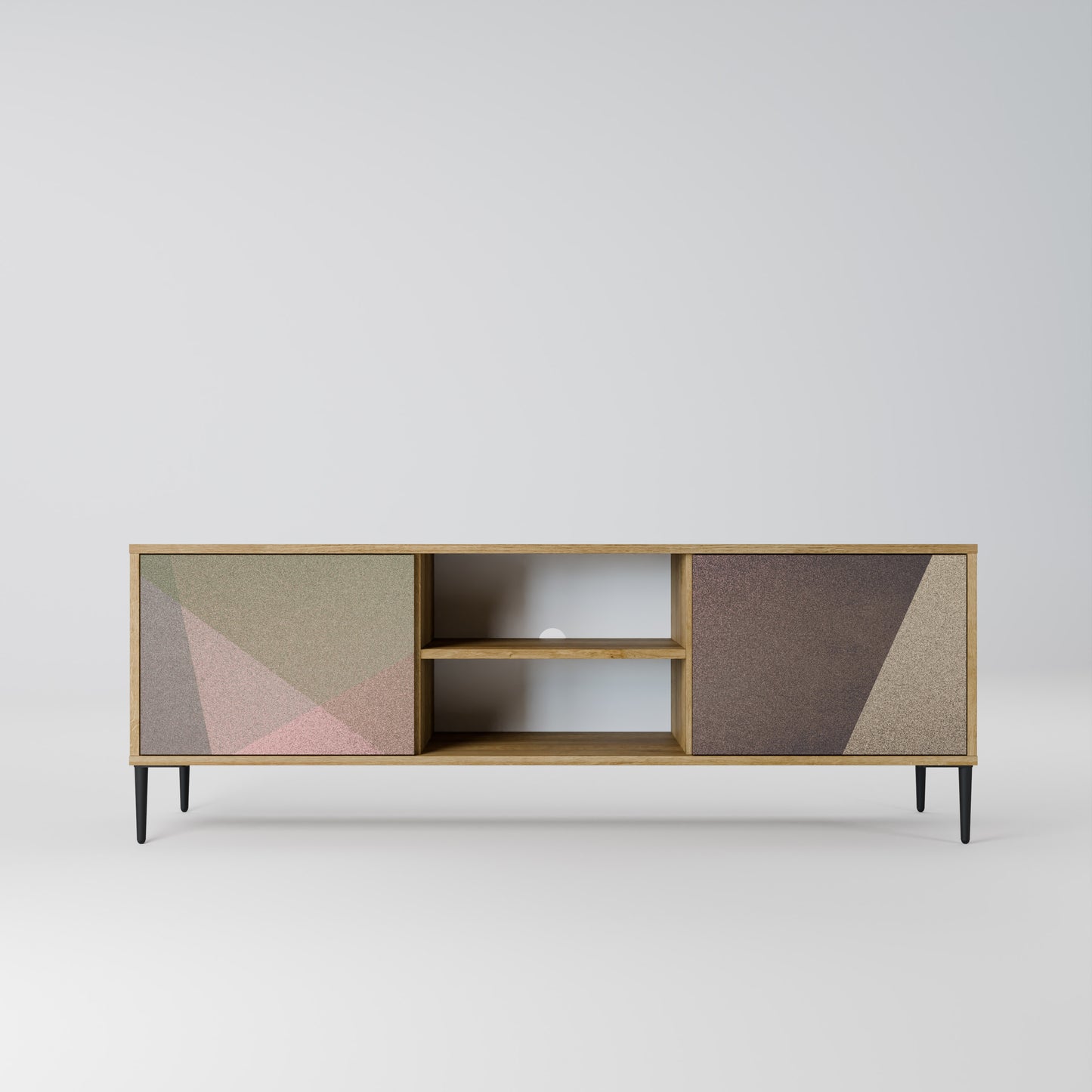 Mobile TV BEIGE GEOMETRY a 2 ante in effetto rovere