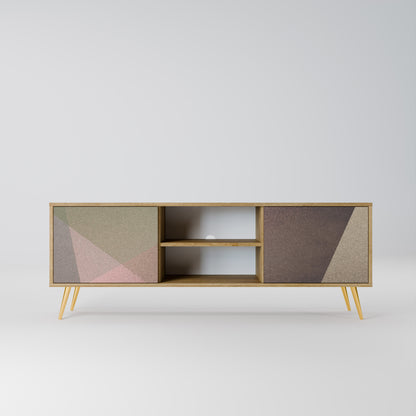 Mobile TV BEIGE GEOMETRY a 2 ante in effetto rovere