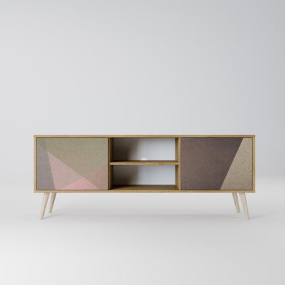 Mobile TV BEIGE GEOMETRY a 2 ante in effetto rovere