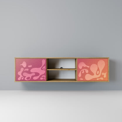 Mobile TV a 2 ante IRREGOLARE ROSA effetto rovere
