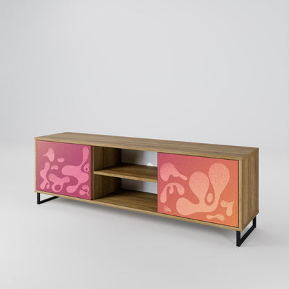 Mobile TV a 2 ante IRREGOLARE ROSA effetto rovere