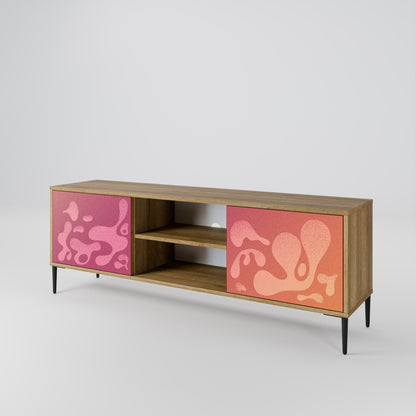 Mobile TV a 2 ante IRREGOLARE ROSA effetto rovere