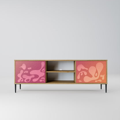 Mobile TV a 2 ante IRREGOLARE ROSA effetto rovere