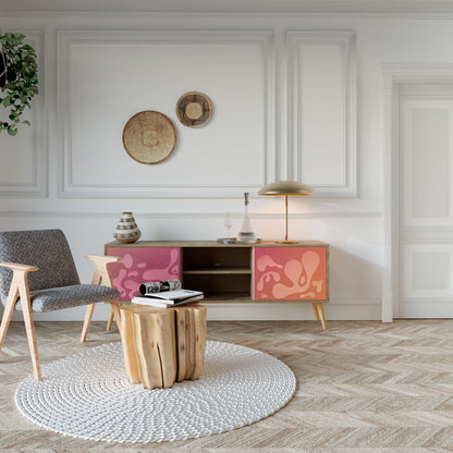 Mobile TV a 2 ante IRREGOLARE ROSA effetto rovere