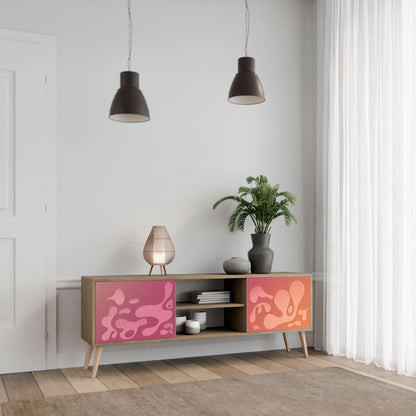 Mobile TV a 2 ante IRREGOLARE ROSA effetto rovere