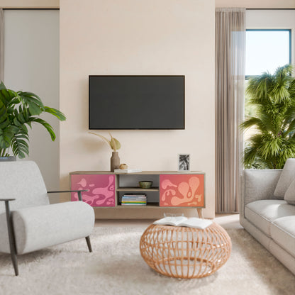 Mobile TV a 2 ante IRREGOLARE ROSA effetto rovere