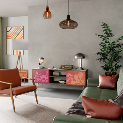 Mobile TV a 2 ante IRREGOLARE ROSA effetto rovere