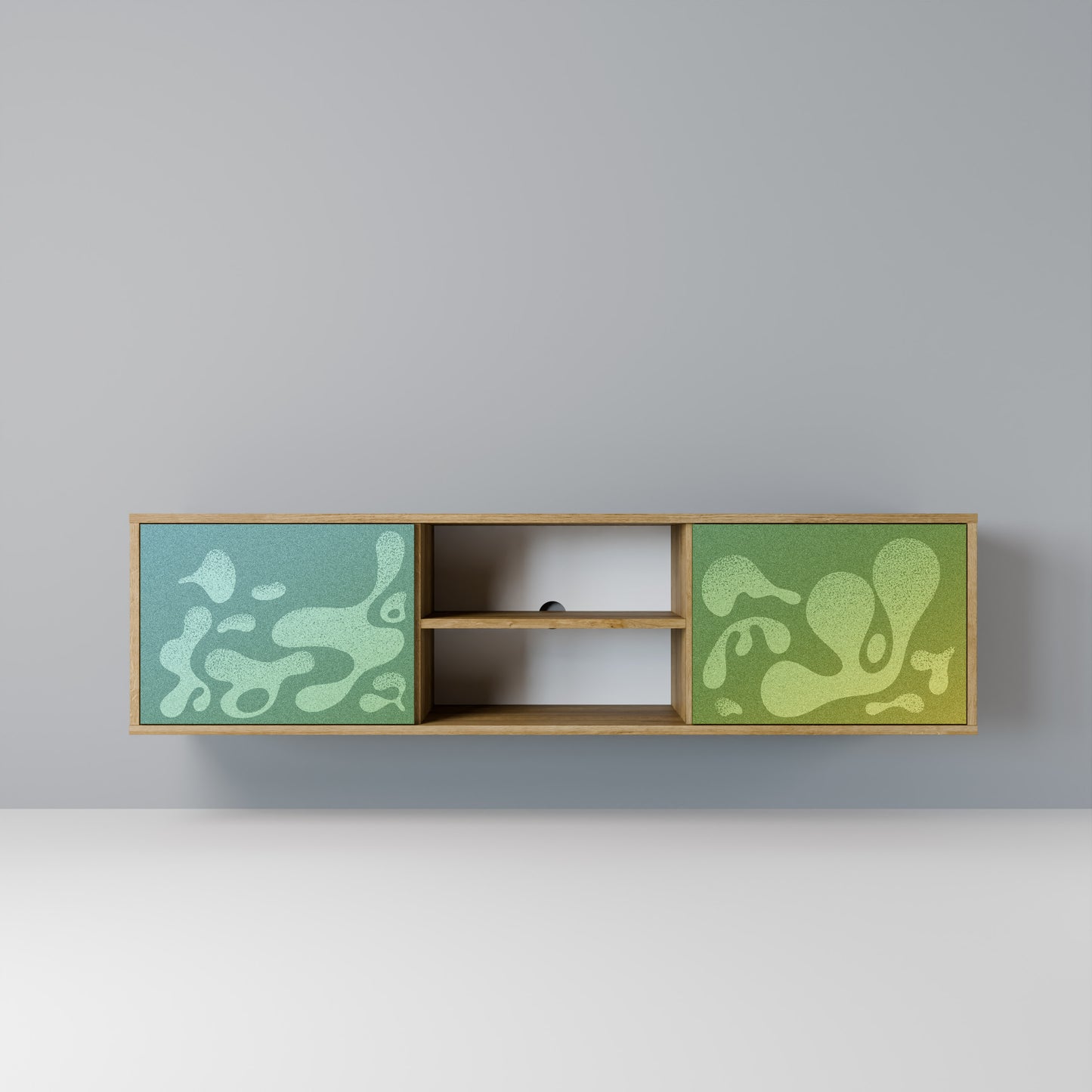 Mobile TV IRREGULAR BLUE a 2 ante effetto rovere