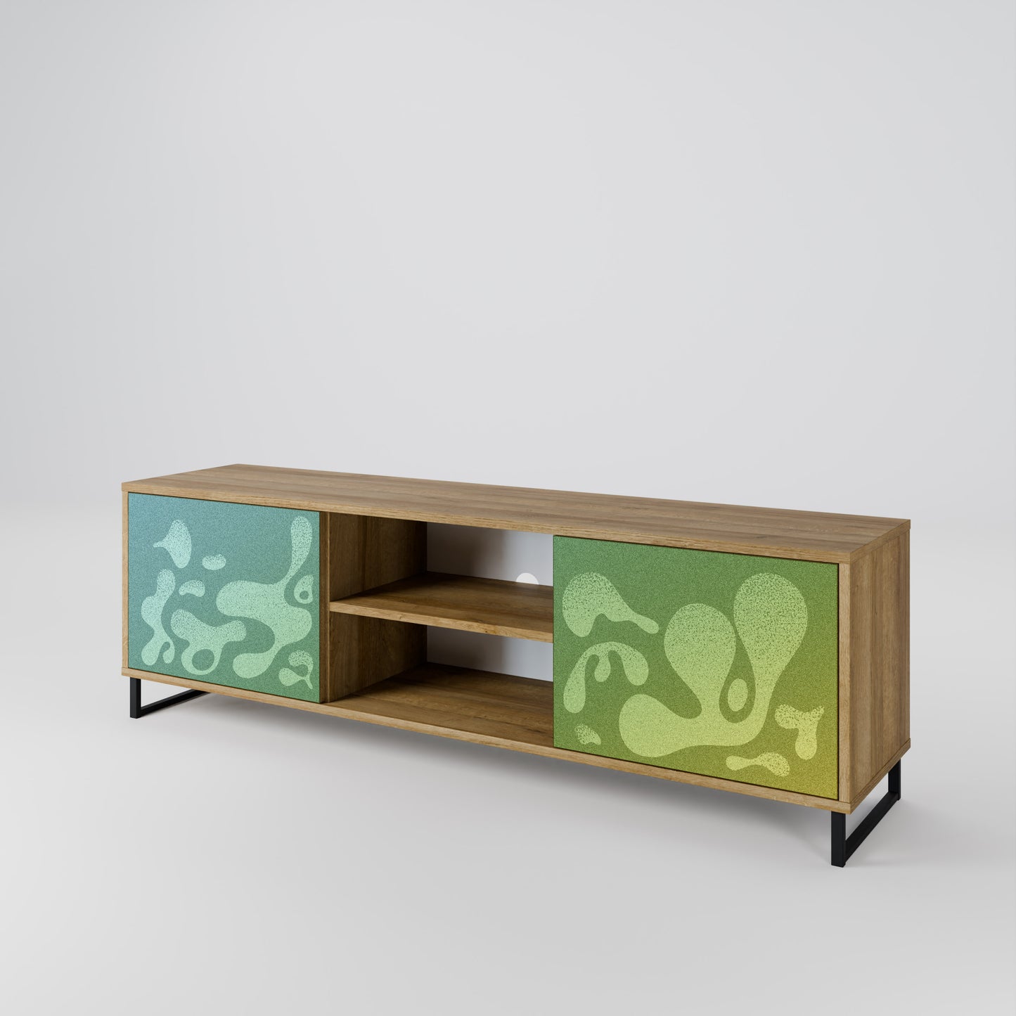 Mobile TV IRREGULAR BLUE a 2 ante effetto rovere