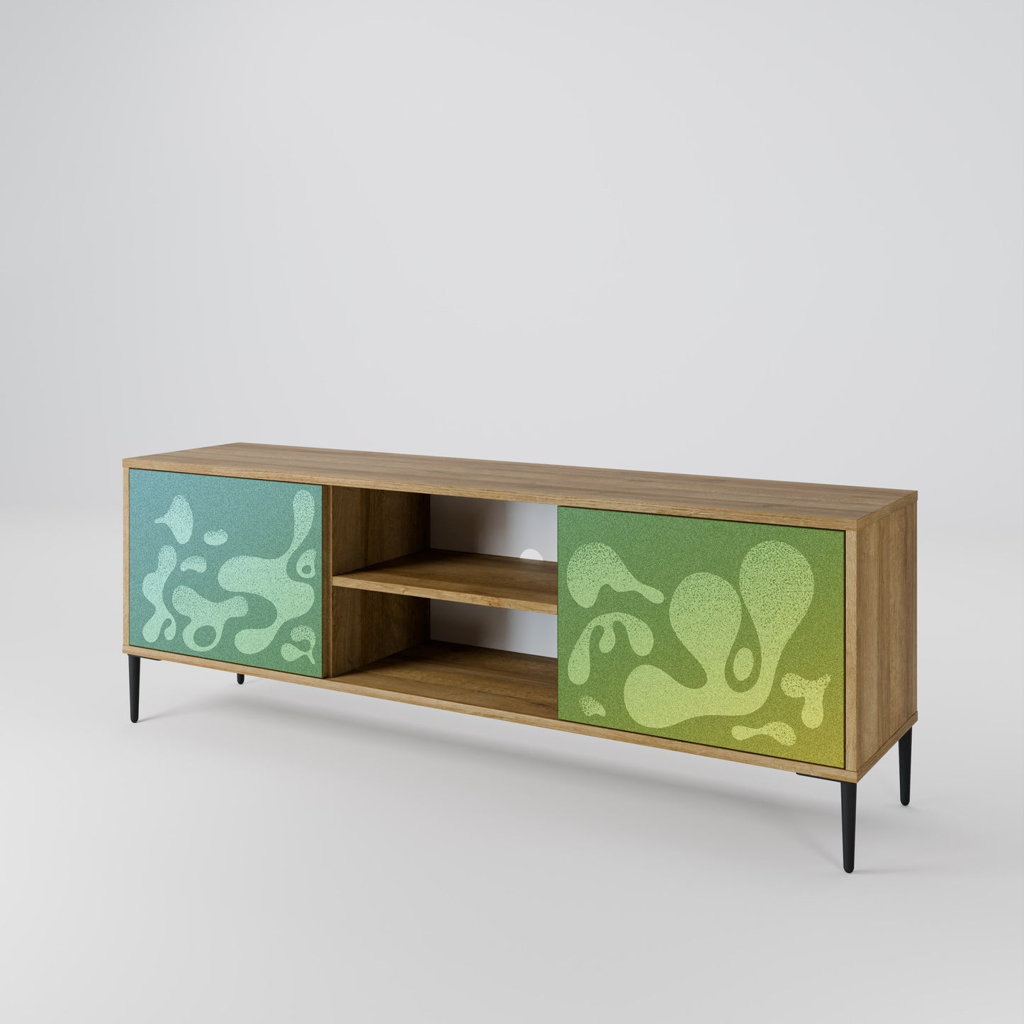 Mobile TV IRREGULAR BLUE a 2 ante effetto rovere