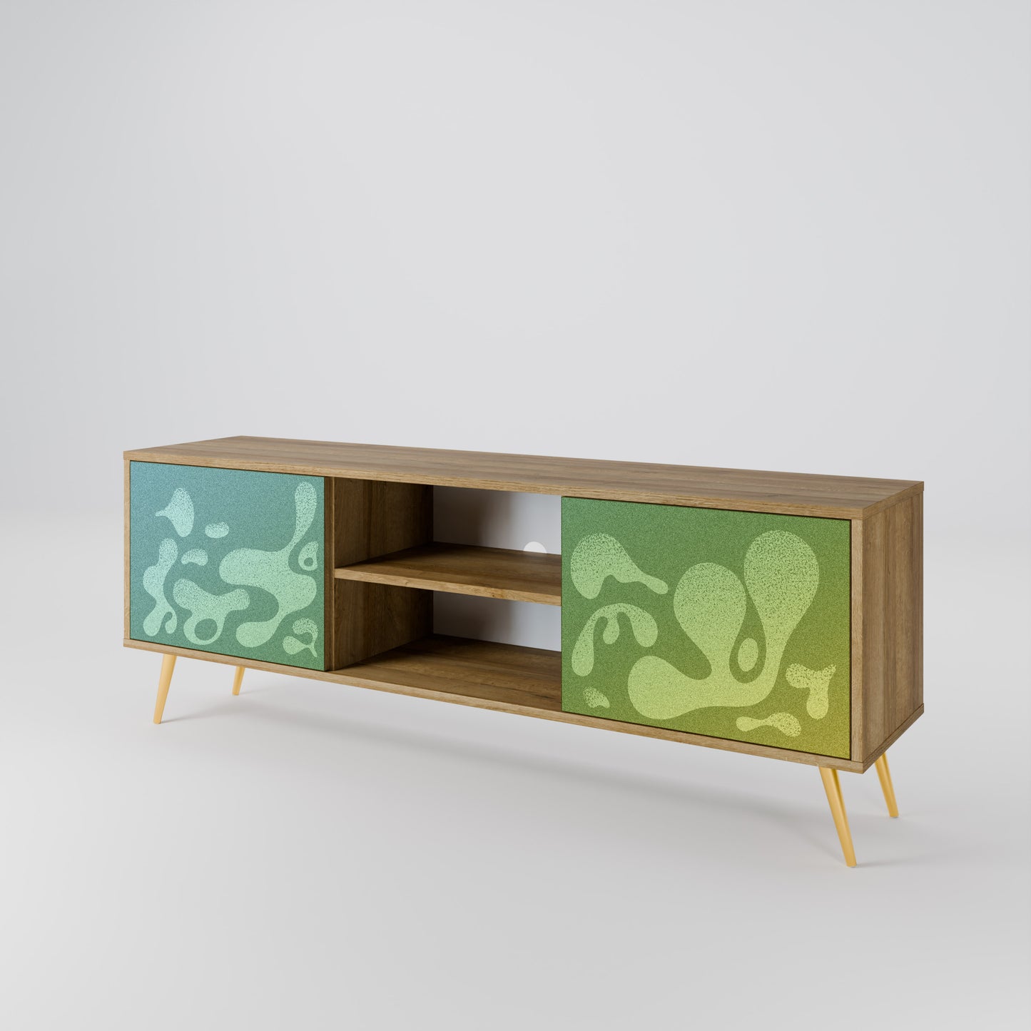 Mobile TV IRREGULAR BLUE a 2 ante effetto rovere
