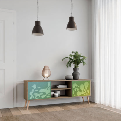 Mobile TV IRREGULAR BLUE a 2 ante effetto rovere