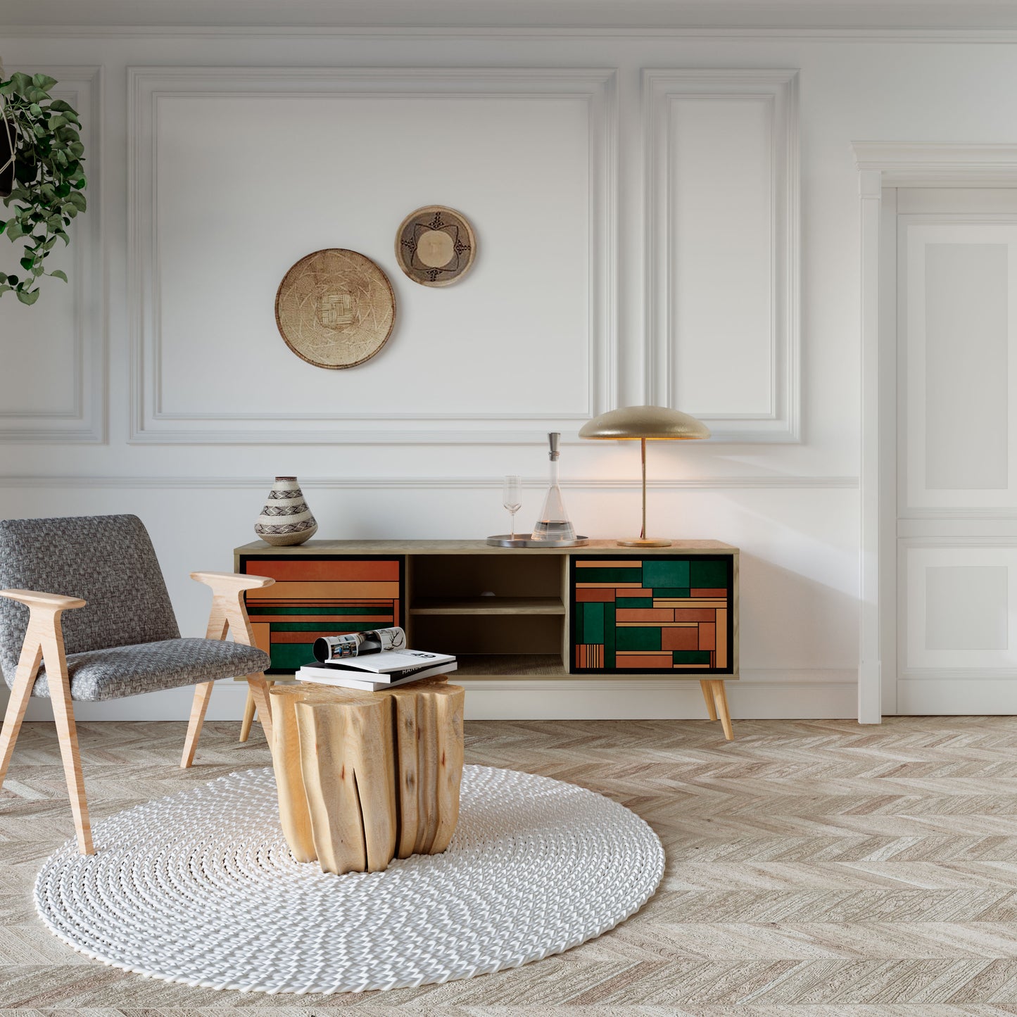 Mobile TV EARTHY FIGURES a 2 ante effetto rovere