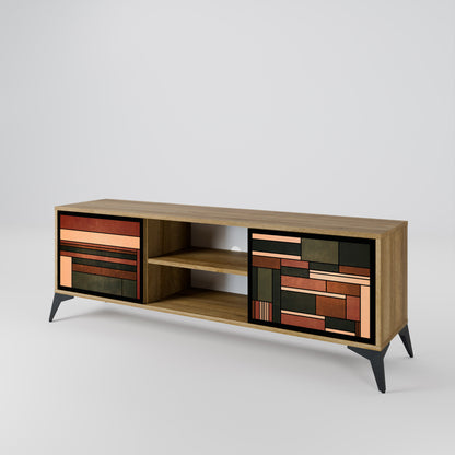 Mobile TV a 2 ante FIGURES OF NATURE in effetto rovere