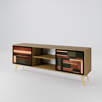 Mobile TV a 2 ante FIGURES OF NATURE in effetto rovere