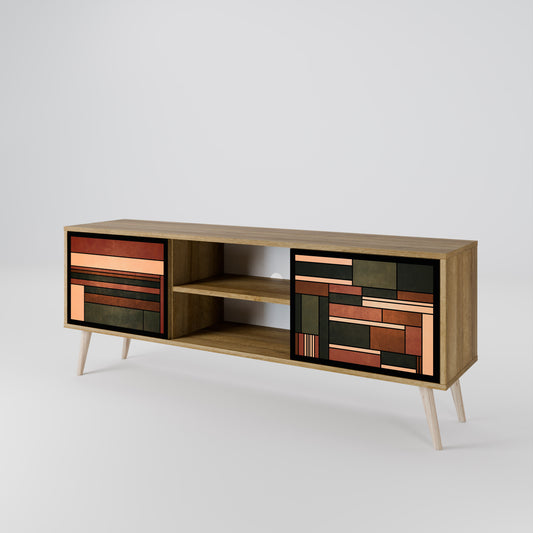 Mobile TV a 2 ante FIGURES OF NATURE in effetto rovere