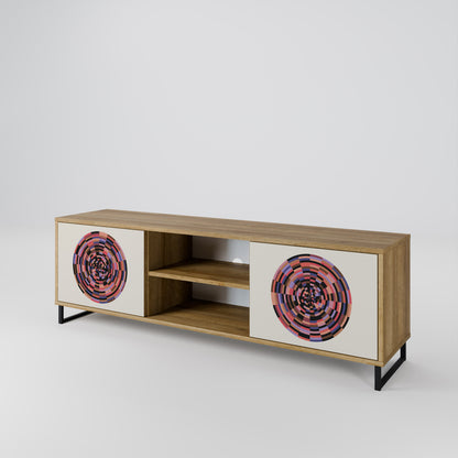 Mobile TV BROWN CIRCLES a 2 ante effetto rovere