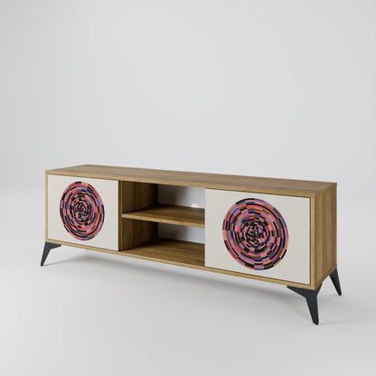 Mobile TV BROWN CIRCLES a 2 ante effetto rovere