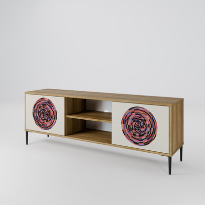 Mobile TV BROWN CIRCLES a 2 ante effetto rovere