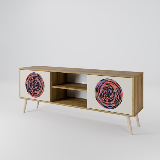 Mobile TV BROWN CIRCLES a 2 ante effetto rovere