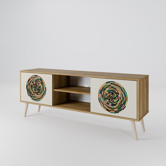 Mobile TV GREEN CIRCLES a 2 ante effetto rovere
