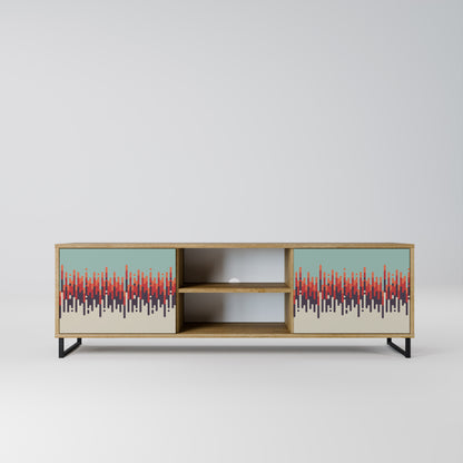 CHROMA CONTOURS 2-Door TV Stand in Oak Effect