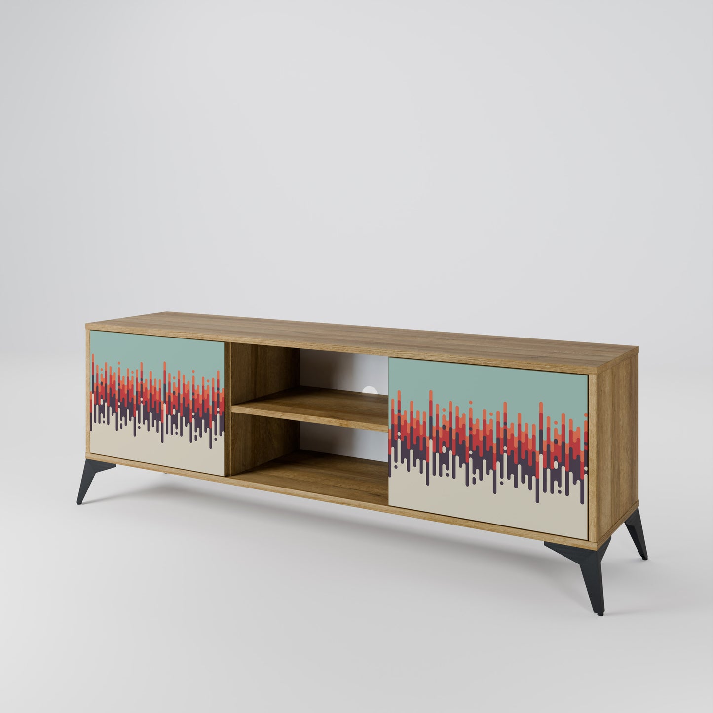 CHROMA CONTOURS 2-Door TV Stand in Oak Effect