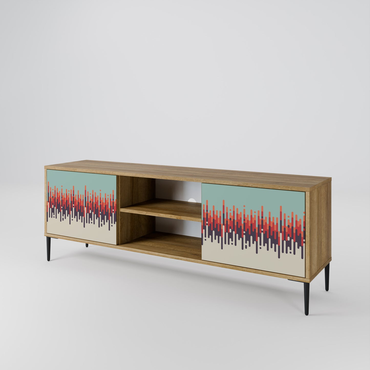 CHROMA CONTOURS 2-Door TV Stand in Oak Effect