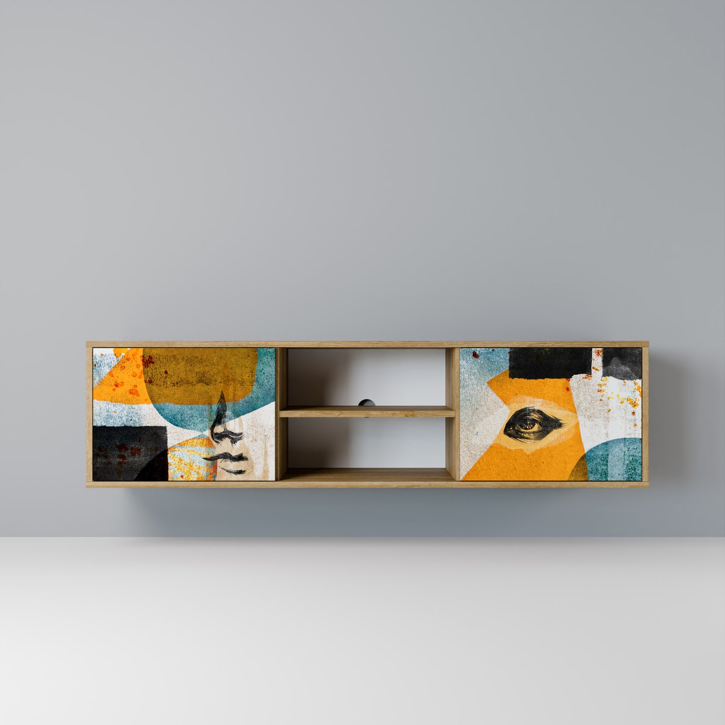 Mobile TV a 2 ante ABSTRACT FACES in effetto rovere
