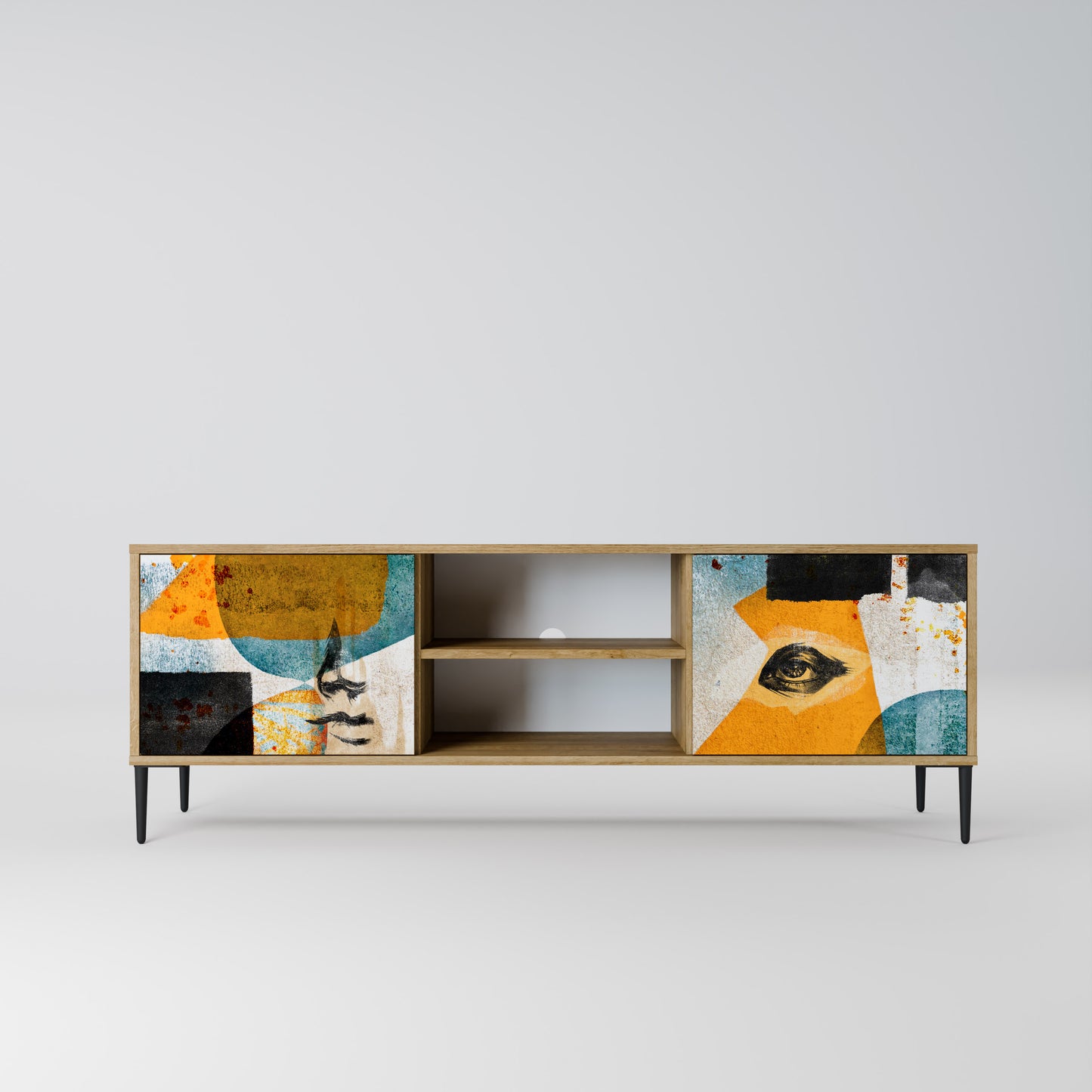Mobile TV a 2 ante ABSTRACT FACES in effetto rovere