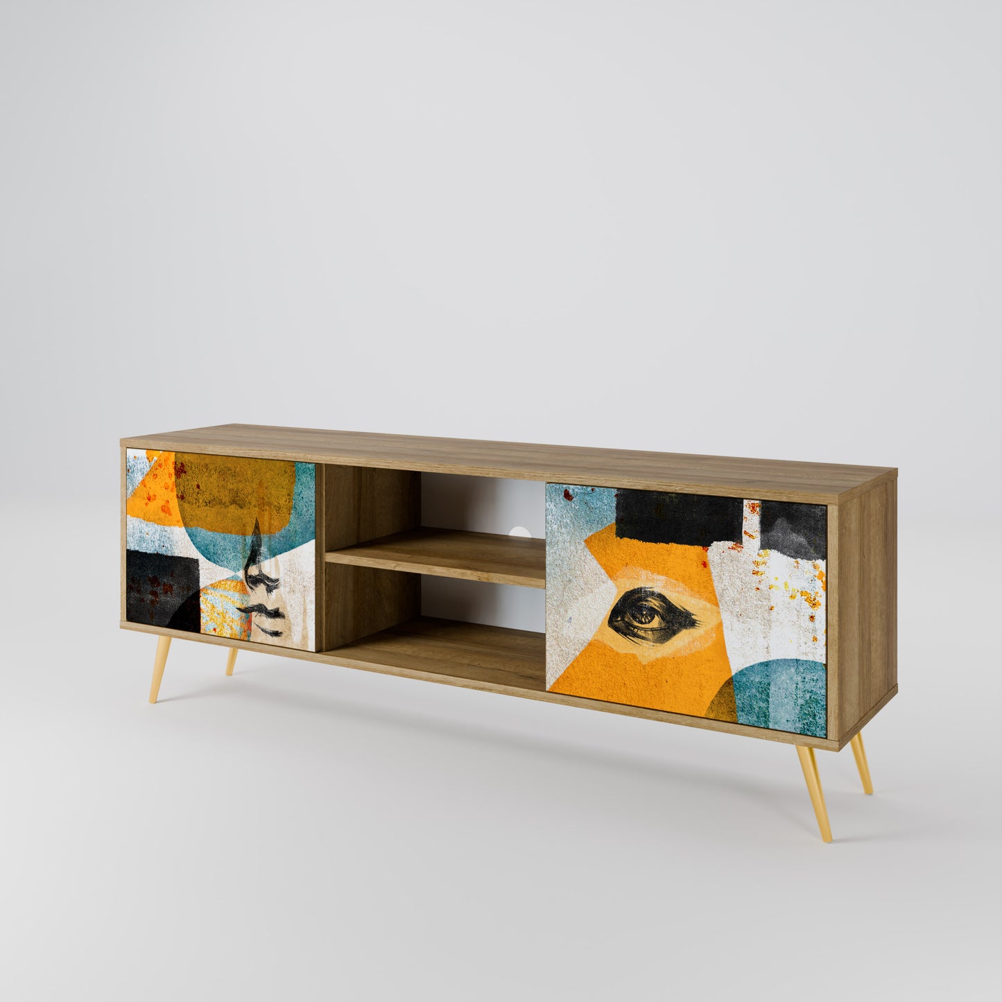 Mobile TV a 2 ante ABSTRACT FACES in effetto rovere