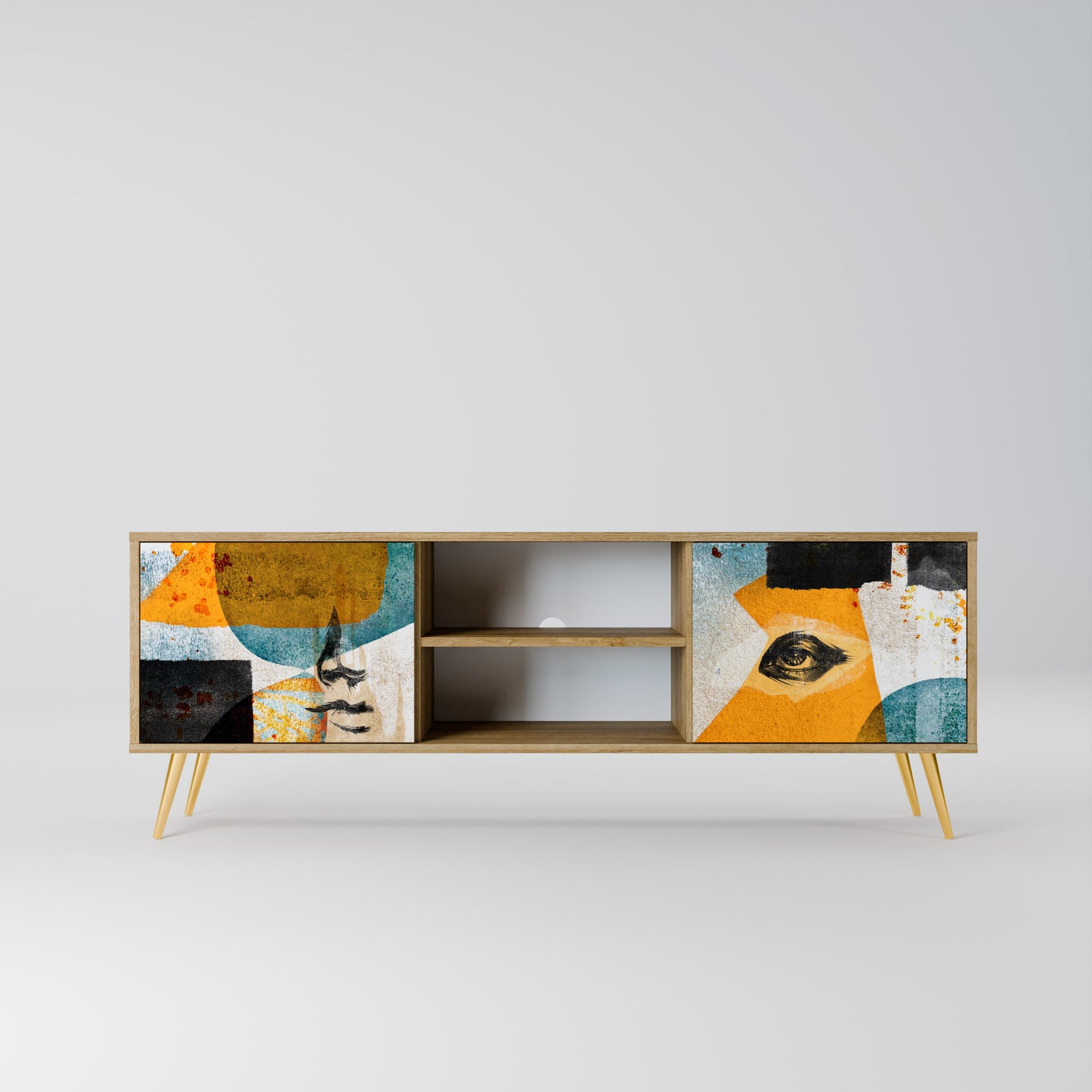Mobile TV a 2 ante ABSTRACT FACES in effetto rovere