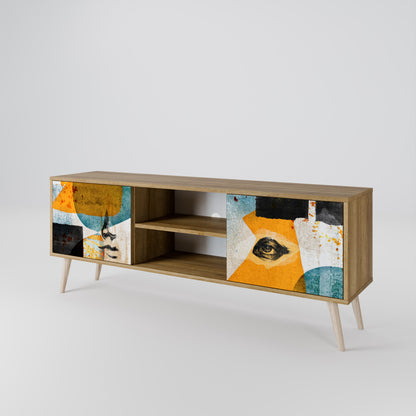 Mobile TV a 2 ante ABSTRACT FACES in effetto rovere