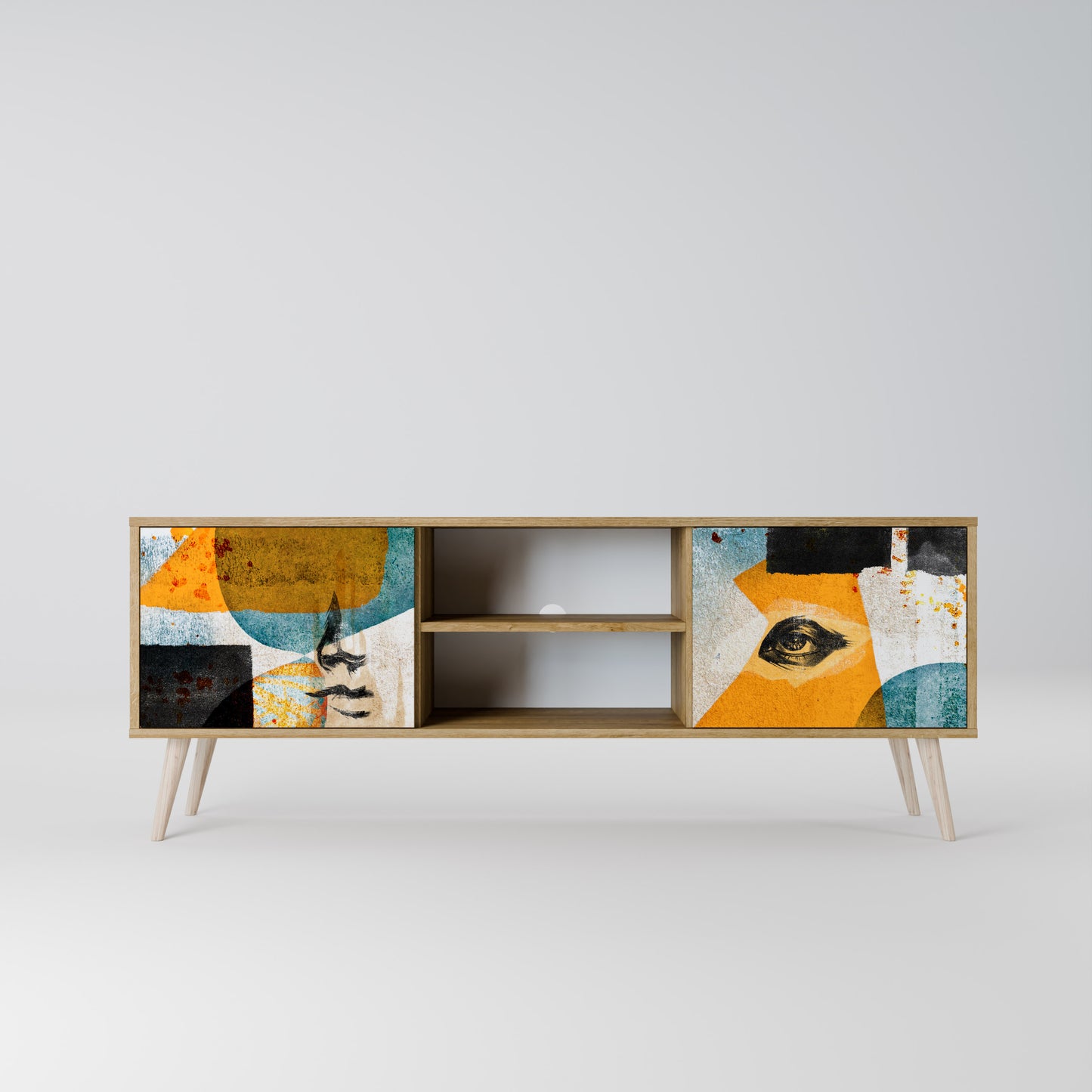 Mobile TV a 2 ante ABSTRACT FACES in effetto rovere