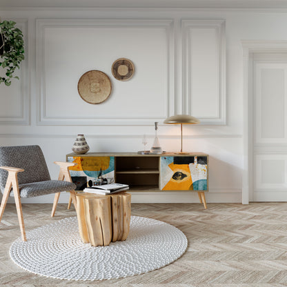 Mobile TV a 2 ante ABSTRACT FACES in effetto rovere