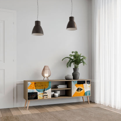 Mobile TV a 2 ante ABSTRACT FACES in effetto rovere