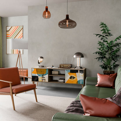 Mobile TV a 2 ante ABSTRACT FACES in effetto rovere
