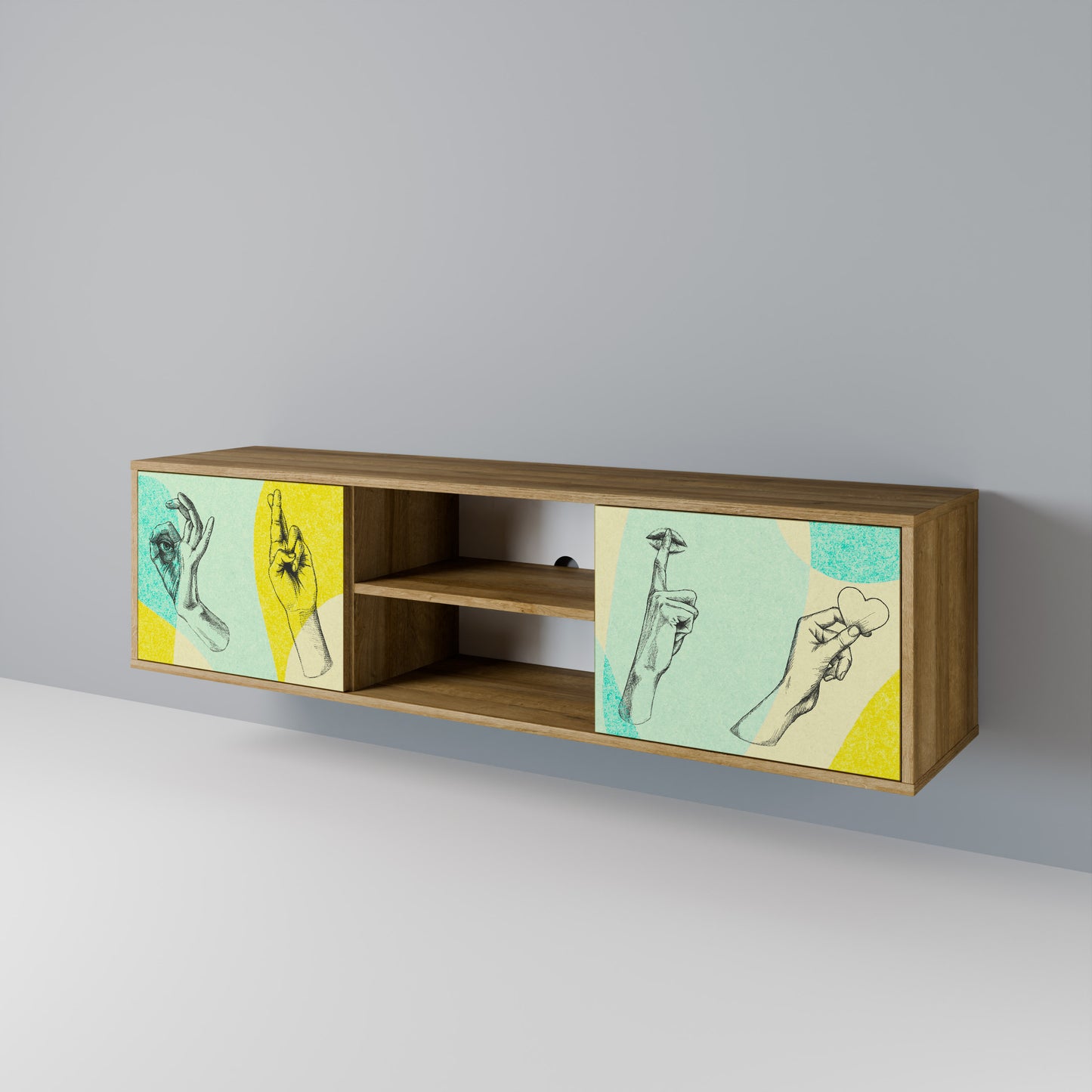 BODY LANGUAGE 2-Door TV Stand in Oak Effect