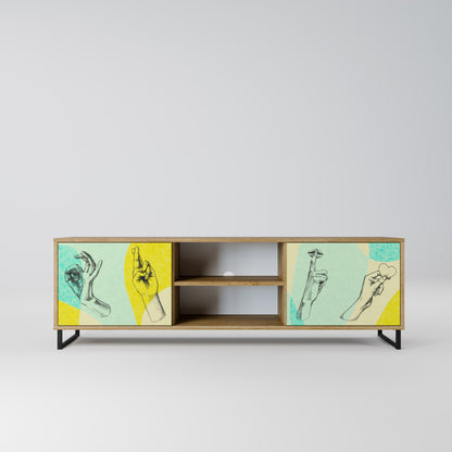 BODY LANGUAGE 2-Door TV Stand in Oak Effect