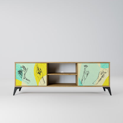 BODY LANGUAGE 2-Door TV Stand in Oak Effect