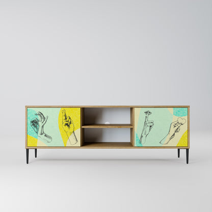 BODY LANGUAGE 2-Door TV Stand in Oak Effect