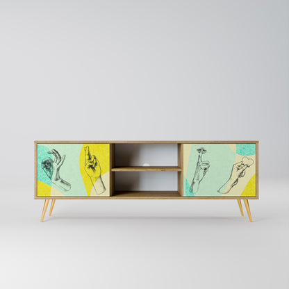 BODY LANGUAGE 2-Door TV Stand in Oak Effect