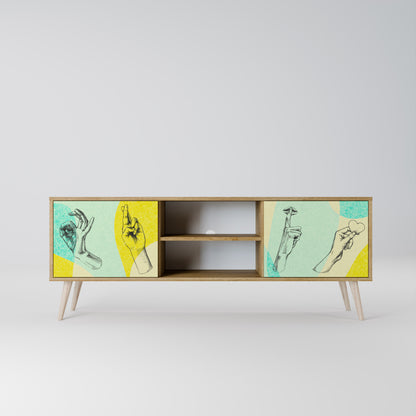 BODY LANGUAGE 2-Door TV Stand in Oak Effect