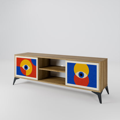 Mobile TV GEOMETRIC EYES a 2 ante in effetto rovere