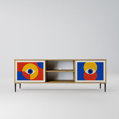 Mobile TV GEOMETRIC EYES a 2 ante in effetto rovere