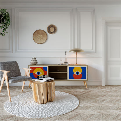 Mobile TV GEOMETRIC EYES a 2 ante in effetto rovere