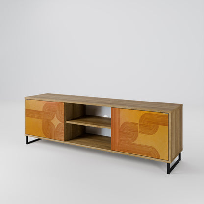 STRENGTHENING RELATION 2-Door TV Stand in Oak Effect