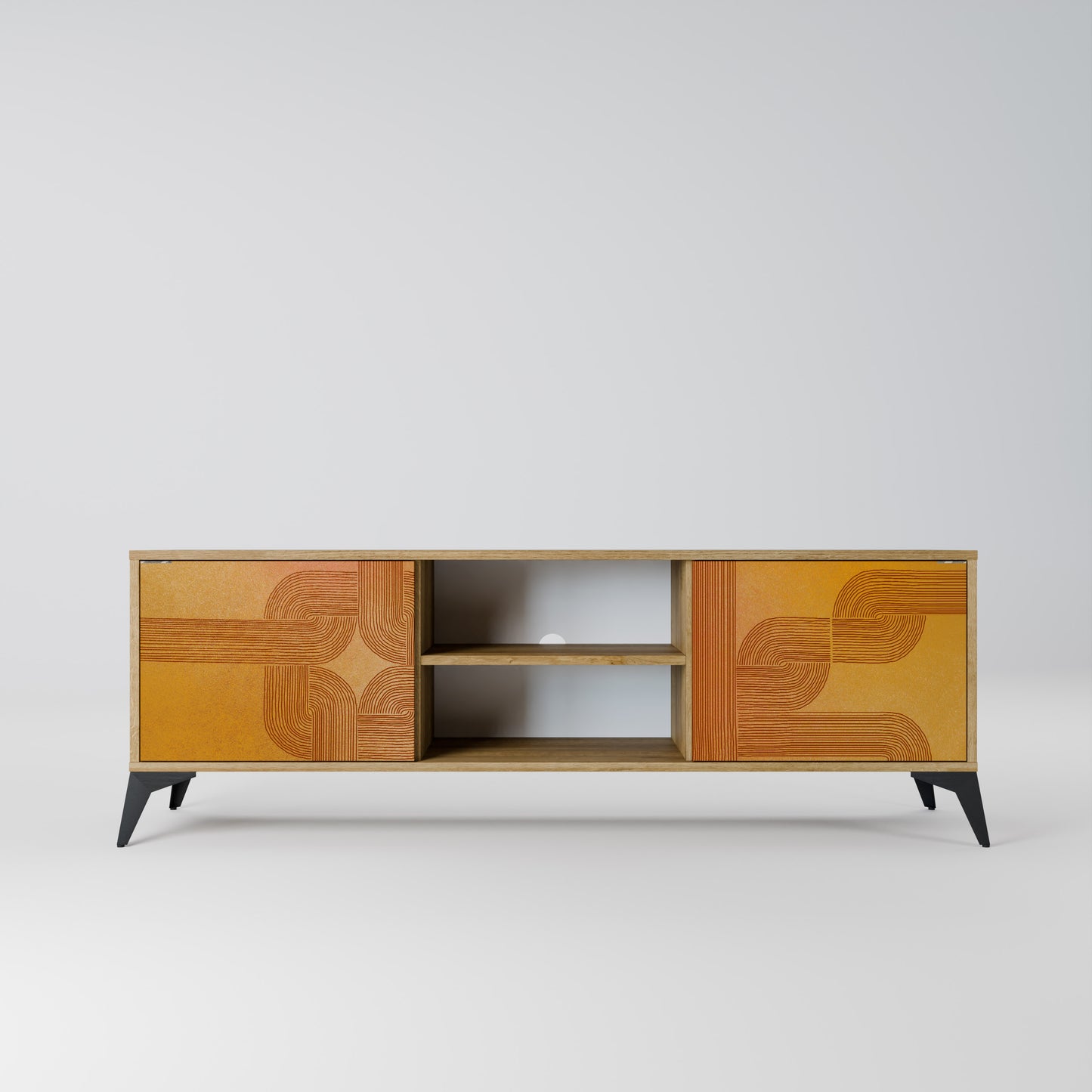 STRENGTHENING RELATION 2-Door TV Stand in Oak Effect